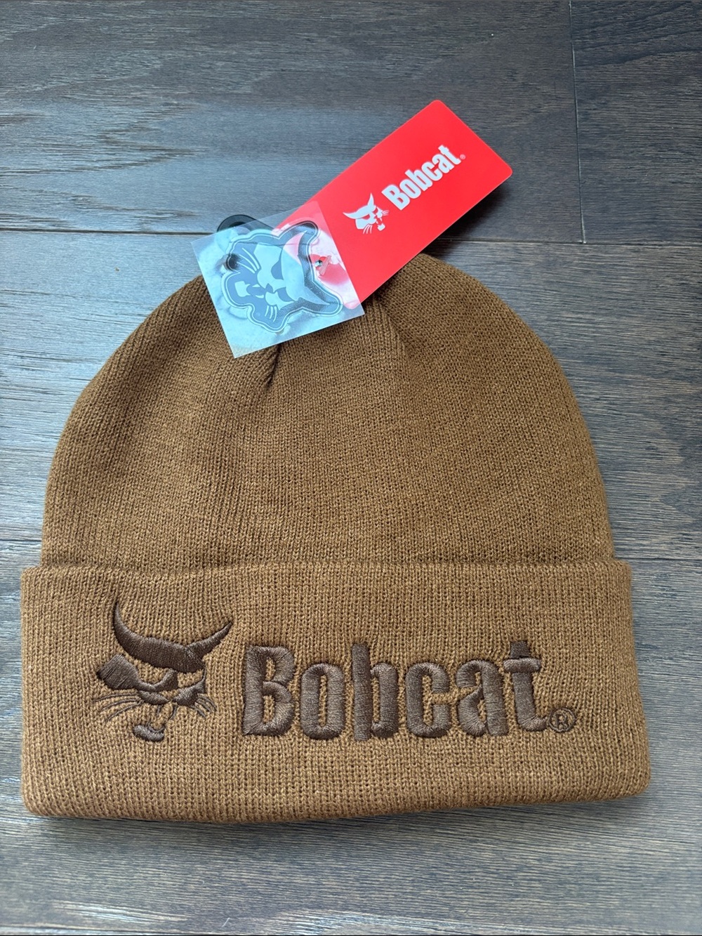 BOBCAT Knit cuffed beanie,embroidered logo, winter warm, - unisex OSFM